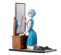 Xinchangda Figura de anime Ayanami Rei estilo uniforme escolar arrodillado frente al espejo, modelo de PVC, 25 cm, estatua de anime coleccionable, decoración de escritorio para coche