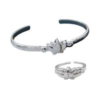 Xinchangda Frieren: Beyond Journey's End - Pulsera/anillo/horquilla de plata periférica, Himmel/Helecho/Frieren, accesorios de cosplay, pulsera, personalidad, regalos de cumpleaños, talla única, Plata