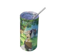Xinchangda Frieren Taza 480 ml Anime Frieren: Beyond Journey's End Taza térmica de acero inoxidable con pajita, taza de viaje, taza de café para escuela, oficina