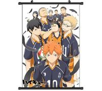 Xinchangda Haikyuu Scrolls Poster Banners Anime Hinata Shoyo Tobio Kageyama Tsukishima Kei Póster Colgante de Pared Decoración del Hogar 60 x 40 cm
