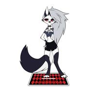 Xinchangda Hazbin Hotel Figura de anime de acrílico con soporte Alastor/Angel Dust/Charlie Morningstar/Vaggie Modelo Estatua para escritorio Figuras de pie en posición de pie