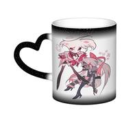 Xinchangda Hazbin Hotel Taza de color cambiante Anime Alastor/Angel Dust/Charlie Morningstar Taza de cerámica con marca mágica Taza de café Taza de té Regalos creativos