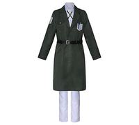 Xinchangda Levi - Disfraz de cosplay de Eren Jaeger, traje de cosplay de cuerpo de encuesta de anime, uniforme de la Legión Exploradora, Alas de la Libertad, disfraz de chaqueta larga y pantalones