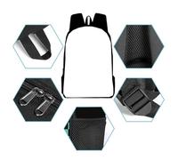 Xinchangda Light Yagami - Mochila de 3 piezas con estuche para lápices, bolsa cruzada, mochila Misa Amane con estampado de dibujos animados de anime, mochila Ryuuku, mochila escolar impermeable de