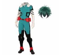Xinchangda MHA - Disfraz de Midoriya Izuku, disfraz de cosplay de dibujos animados de Todoroki Shouto para cosplay, conjunto completo de traje de batalla MHA Merch para disfraz de Halloween