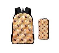 Xinchangda MHA - Mochila de anime My Hero Academia, juego de 2 piezas de mochila y estuche para lápices, mochila con estampado colorido de dibujos animados de anime en 3D, mochila escolar, bolsa para