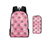 Xinchangda MHA - Mochila de anime My Hero Academia, juego de 2 piezas de mochila y estuche para lápices, mochila con estampado colorido de dibujos animados de anime en 3D, mochila escolar, bolsa para