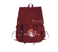 Xinchangda Nakahara Chuuya - Mochila escolar de anime Dazai Osamu, mochila escolar Nakajima Atsushi de dibujos animados para estudiantes, Rojo 03, 28*15*38cm