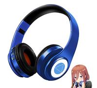 Xinchangda Nakano Miku - Auriculares inalámbricos Bluetooth The Quintessential Quintuplets Cosplay Nakano Miku Auriculares sobre la oreja con micrófono integrado para teléfonos portátiles