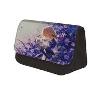 Xinchangda Violet Evergarden - Estuche para lápices con impresión 3D de anime de gran capacidad, bolsa de papelería de dibujos animados para niñas y niños, tipo 1, 22*13*7.5cm, Estuche para lápices