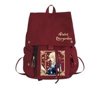 Xinchangda Violet Evergarden - Mochila de anime de gran capacidad para laptop, mochila escolar de dibujos animados, bolsa de hombro para adolescentes, Rojo Tipo 1, 28*15*38 cm