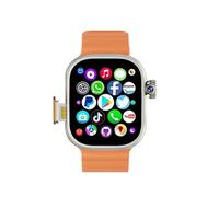 XINDADA DW100 Pro+ Smartwatch Smart Watch 4G LTE versión celular Full-Netcom Android 10.0 0S 200W Cámara extraíble Desbloqueo de huellas dactilares (naranja plateado, 8GB 128GB)