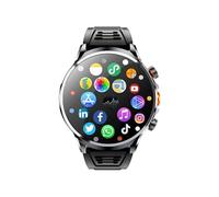 XINDADA Reloj inteligente 4G Full Netcom Android 9.0, pantalla HD 1.95 pulgadas, 4 GB+128 GB, GPS, WiFi, videollamada, cámara 5 MP, H18 (negro, 4+128GB)