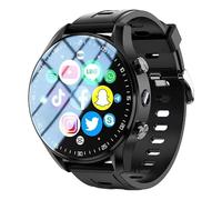 XINDADA Reloj inteligente 4G, tarjeta SIM, cámara dual, videollamada, rastreador de pasos con WiFi, GPS, impermeable, Gooogle Play Store para hombres y mujeres (negro, 8+128GB)