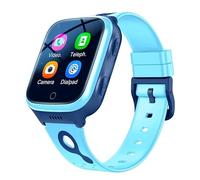 XINDADA Reloj inteligente K9H para niños, tarjeta SiM, reloj inteligente SOS, GPS, WiFi, ubicación de videollamadas, reloj inteligente para niños, estudiantes, niñas (azul)