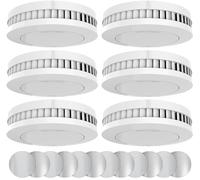 XINDUM Detector de Humo con Soporte magnético, 6 Pieza, 10 años de batería/garantía, Certificado CE, Blanco