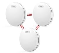 XINDUM Detector de Humo en Red, Detector de Humo inalámbrico con batería de 10 años, función de Silencio, pequeña 85dB Alarma de Incendio Blanca para Advertencia de Incendio, Juego de 3