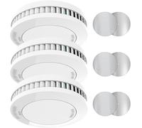 XINDUM Detectores de Humo Mini 3 Pieza, con 10 años de batería/garantía, Detector de Humo Certificado por CE, sin Parpadeo, Blanco