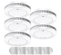 XINDUM Mini CE Probado Detector de Humo/Alarma contra Incendios 5 Pieza, 10 años de garantía, con Soporte magnético, Blanco