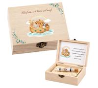 XineYuor 1 juego de confirmación de dinero de caja de madera con decoración: hojas de eucalipto, palomas, tarjeta de felicitación, tarjeta de madera, tubo de ensayo y hierba de rafia, regalo de dinero