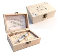 XineYuor 1 juego de regalo de confirmación de dinero de caja de madera con decoración: hojas de eucalipto, palomas, tarjeta de felicitación, tarjeta de madera, tubo de ensayo y hierba de rafia, regalo