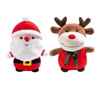 XineYuor 2 Muñeco De Peluche De Santa Claus,Muñecos de Reno de Peluche,Muñecos de Peluche de Navidad para Decoración de la Fiesta de Navidad de la Mesa de Adornos de Interior de Navidad