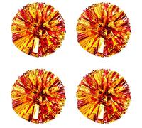 XineYuor 4 Piezas Pompones de Animadora,Pompons Poms Hand Flower Cheerleader Pompones Pom Poms Metalic para Animar Bailar Fiesta Colegio Deportes Competencia (B)