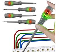 XineYuor 4PCS Detector de Electricidad con Destornillador Magnético Fuerte de Alto Torque 2 en 1 Bolígrafos Comprobadores de Voltaje Juego de Bolígrafos Comprobadores de Tensión