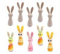 XineYuor Conejo de Pascua de Madera,10PCS Figuras para Pintar,Muñecos Constelaciones Familiares,Conejo Decorativo Pascua,Decoración de Pascua de Madera para Colocar