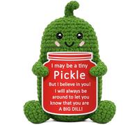 Xinezaa Divertidos regalos de pepinillos, regalo positivo de pepinillo de ganchillo para amigo compañero de trabajo, regalo motivacional de eneldo grande para ella, regalo de graduación inspirador