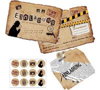 Xinfin 12 tarjetas de invitación + sobres a juego, invitaciones de cumpleaños infantiles, invitaciones de cumpleaños para niños y niñas, la invitación perfecta para la fiesta de detectives infantiles