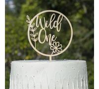 Xinfin Wild One Cake Topper 1er geburtstag, Happy Birthday Holz Tortendeko 1er Geburtstag, Kuchen Deko 1er Geburtstag Mädchen Jungge, 1 Jahr Geburtstag Party Deko Geschenk