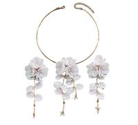 XINGBEI Elegante Collar De Conjuntos Joyas Botánicas Con Aretes Caída A Juego Versátil Al Día A Noche Accesorio Accesorios Florales Y Aretes