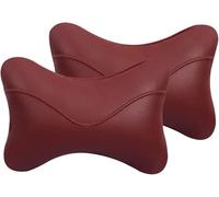 XINGCI 2 Piezas Reposacabezas Coche para Fiat 500e 2020-2025, Cuero Almohada Cervical Ergonómica Transpirable Soporte de Cuello Asiento,Red