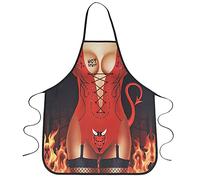 XingDerK Delantal Divertido de Cocina Impermeable para Hombre Mujer Delantales para Restaurante Barbacoa Cocinar Hornear (Hot Stuff)