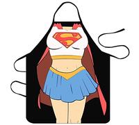 XingDerK Divertido Delantal de Cocina Impermeable para Hombre Mujer Pareja Cómic Delantal Disfraz Regalo (Supergirl)