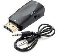 Xingdianfu Adaptador HDMI a VGA con Puerto de Audio de 3,5 mm, 1080P Convertidor HDMI Macho a VGA Hembra para PC Ordenadores Portátiles Monitor Proyectores