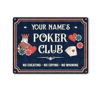 XingFox Ace of Spades Poker Cards Club Casino Game Room Billiards Lounge & Bar Pub Letrero de hojalata de 8 x 12 pulgadas Placa decorativa para pared