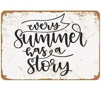 XingFox Cada verano tiene una historia, retro, divertido, novedoso, arte, decoración de pared para patio, póster, placa de cafetería, letrero de hojalata de 8 x 12 pulgadas