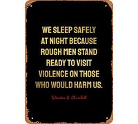 XingFox Cartel de hojalata decorativo retro vintage con citas de Winston S. Churchill, 8 x 12 pulgadas