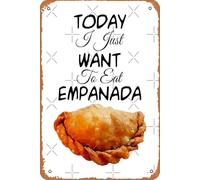 XingFox Cartel de hojalata vintage Solo quiero comer empanada, 8 x 12 pulgadas