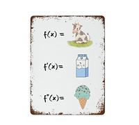 XingFox Decoración para aulas de matemáticas, cálculo de secundaria, letreros metálicos divertidos, Deriva, el mejor letrero vintage para el hogar, 20 x 30 cm