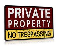 XingFox Letrero de aluminio de 8 x 12 pulgadas para uso en interiores y exteriores, prohibido el paso a propiedad privada