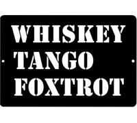 XingFox Letrero de hojalata con alfabeto militar, divertido, para decoración de pared, para bar, cueva de hombre, acrónimo de veterano, regalo de broma, whisky, tango, foxtrot, 8 x 12 pulgadas