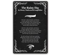 XingFox Letrero de hojalata con cita de Henry Wadsworth Longfellow: El poema del día lluvioso. Arte de pared para habitación, dormitorio o cocina. Impresión moderna de 8x12 pulgadas.