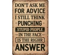 XingFox Letrero de metal vintage No pongas excusas para la gente que da miedo, ideal para decorar tu casa, cafetería, bar, club, oficina y exteriores, 20 x 30 cm.