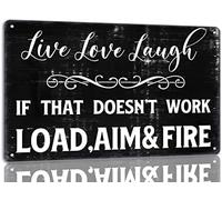 XingFox Letrero de metal Vive, ama, ríe con la frase Si eso no funciona, divertido para decorar la pared del hogar, cafetería, bar, oficina, 20 x 30 cm.