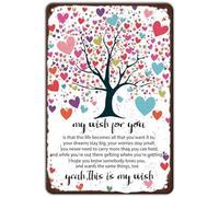 XingFox Letreros de hojalata con la letra Mi deseo para ti, Esta es mi canción de deseos, póster musical, retro, divertido, de metal, vintage, decorativo, para cocina, jardín, hogar, café, 20 x 30 cm