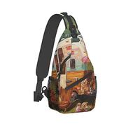 XingFox Mochila bandolera Camper Bear para mujer y hombre, estilo casual, ideal para viajes y senderismo.