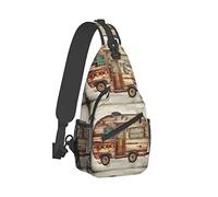 XingFox Mochila bandolera Camper Bear para mujer y hombre, estilo casual, ideal para viajes y senderismo.